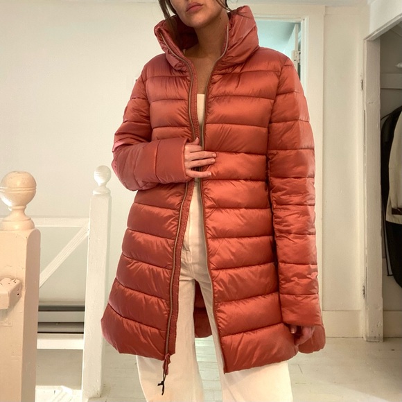 Save The Duck Animal Free Lydia Puffer Coat in Clay Pink NWT